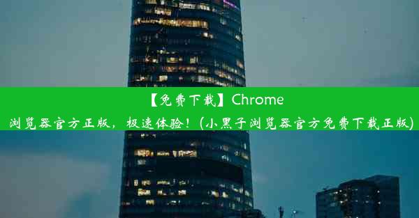 【免费下载】Chrome浏览器官方正版，极速体验！(小黑子浏览器官方免费下载正版)